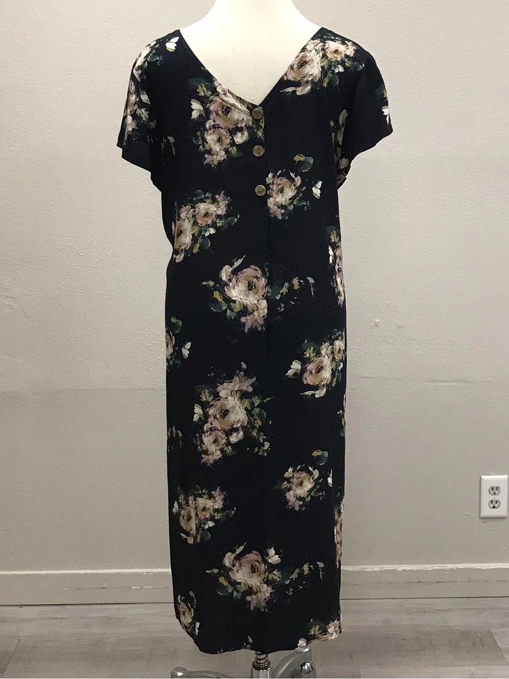 J.Jill Soft Lightweight Navy Blue Floral Maxi Dress - New - Size 3X - Picture 2 of 5